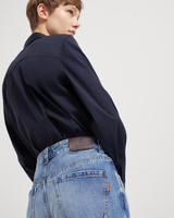 Denim Loose Trousers in Medium Denim