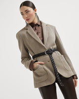 Knit Blazer with Monili in Beige