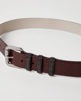 Glossy Hammered Calfskin Belt in Burgundy