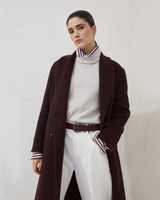 Glossy Hammered Calfskin Belt in Burgundy