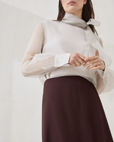 Twill Flute Skirt in Burgundy