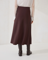 Twill Flute Skirt in Burgundy