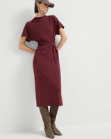 Wrap Belt Dress in Amaranth