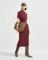 Wrap Belt Dress in Amaranth
