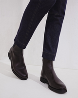Matte Calfskin Chelsea Boots in Brown