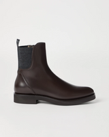 Matte Calfskin Chelsea Boots in Brown