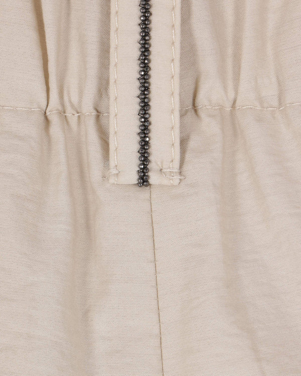 Techno Cotton Poplin Deep Pleat A-Line Pant in Quartz
