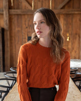 Luxe Cable Crew in Brandy