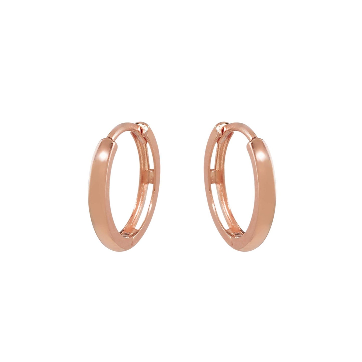 Solid 14k White Gold Thin 11mm Huggies