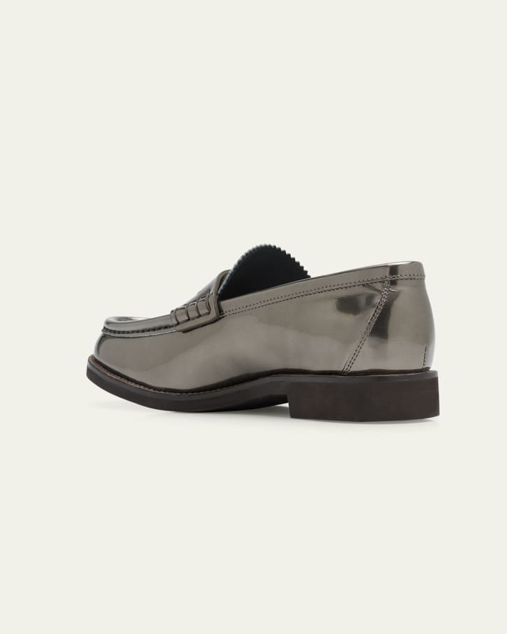 Metallic Penny Loafer with Monili