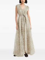 Ethnic Print Dress in Khaki