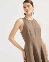 Twill Dress in Cocoa