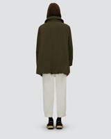 Woven Half Coat in Militare