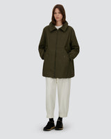 Woven Half Coat in Militare