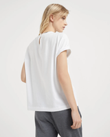 T-Shirt with Monili Faux Layer in White