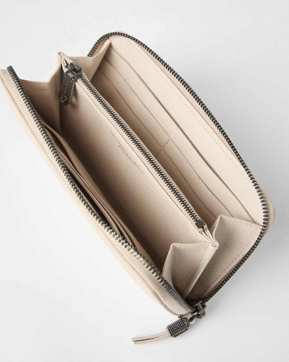 Leather Wallet with Monili in Ivory