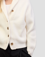 Mini Yacht Cardigan in Ice White