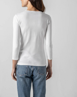 3/4 Sleeve V-Neck in White