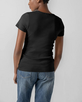 Short Sleeve V-Neck in Black