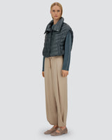 Woven Vest in Stone Blue