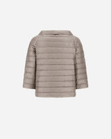 Reversible Down Cape Jacket in Tortora / Chantilly