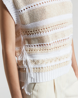 Soft Cotton Tricot Waistcoat in Quartz Sand