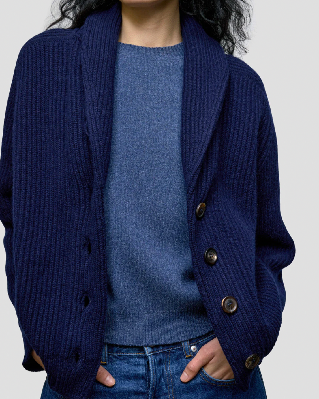Mini Yacht Cardigan in Navy Blue