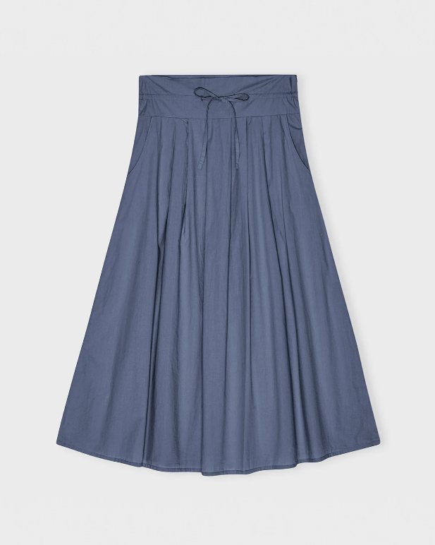 Laura Pleated Skirt in Dusty Blue