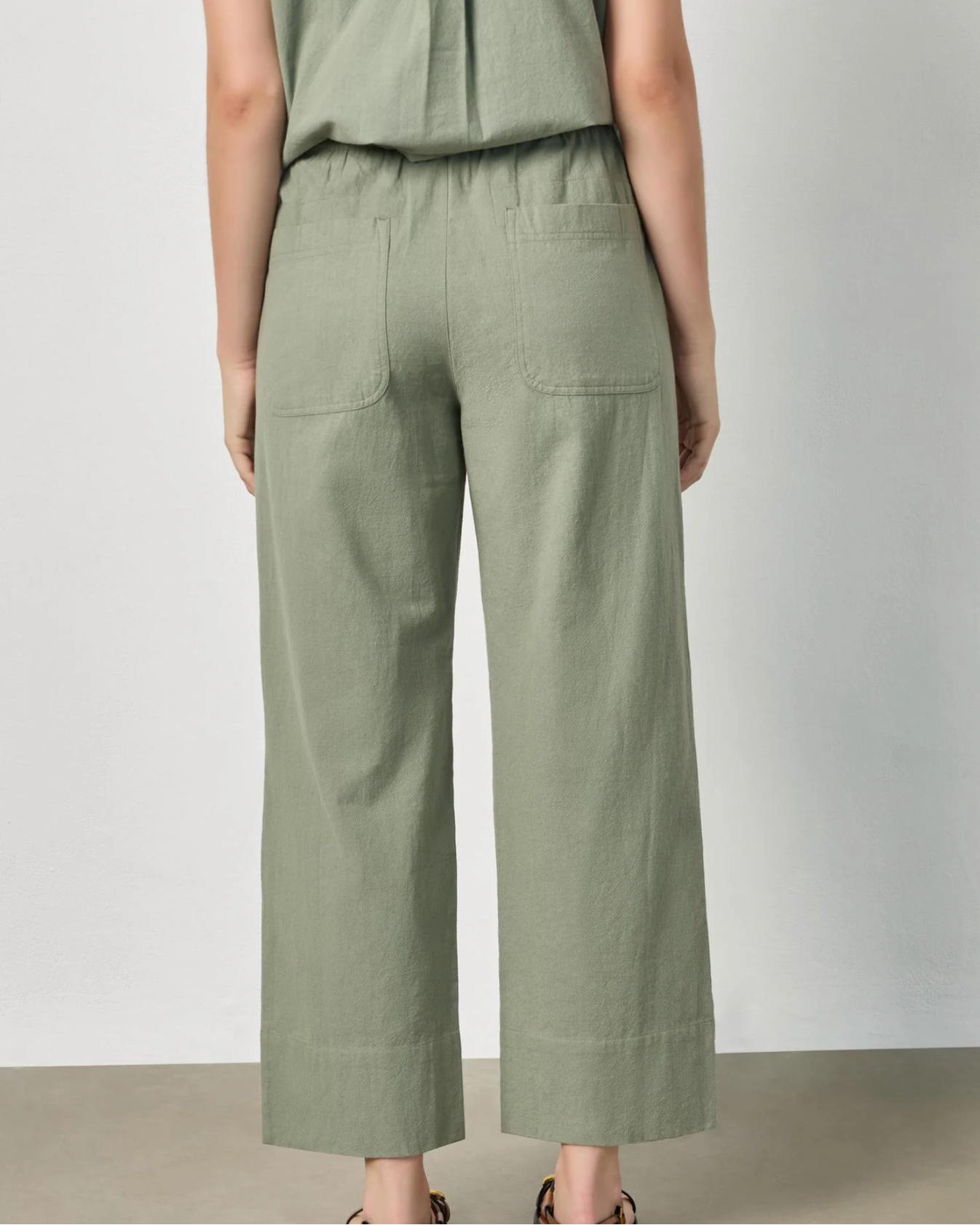 Wide Leg Summer Pant in Sage