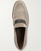 Suede Penny Loafer with Monili