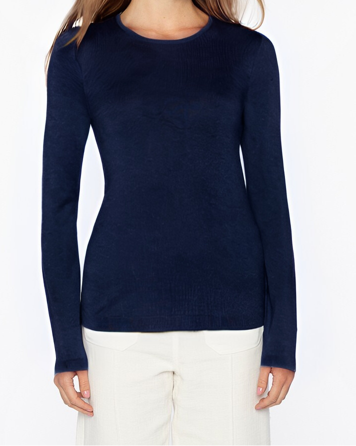 Long Sleeve Crew in Navy