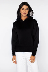 Doubleknit Pullover Hoodie in Black