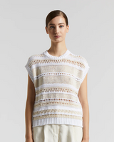 Soft Cotton Tricot Waistcoat in Quartz Sand