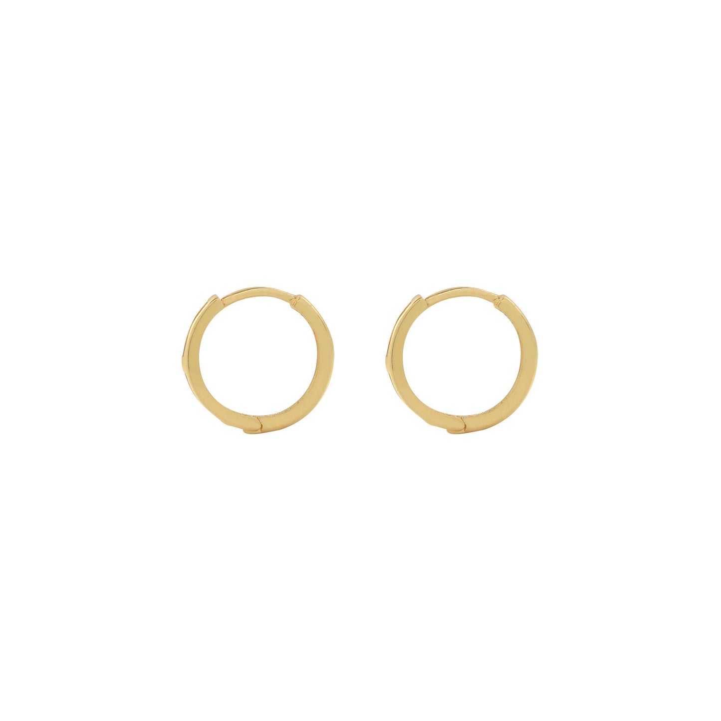 Solid 14k White Gold Thin 13mm Huggies