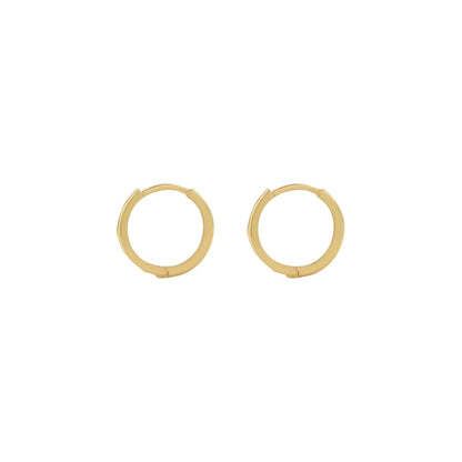 Solid 14k White Gold Thin 11mm Huggies