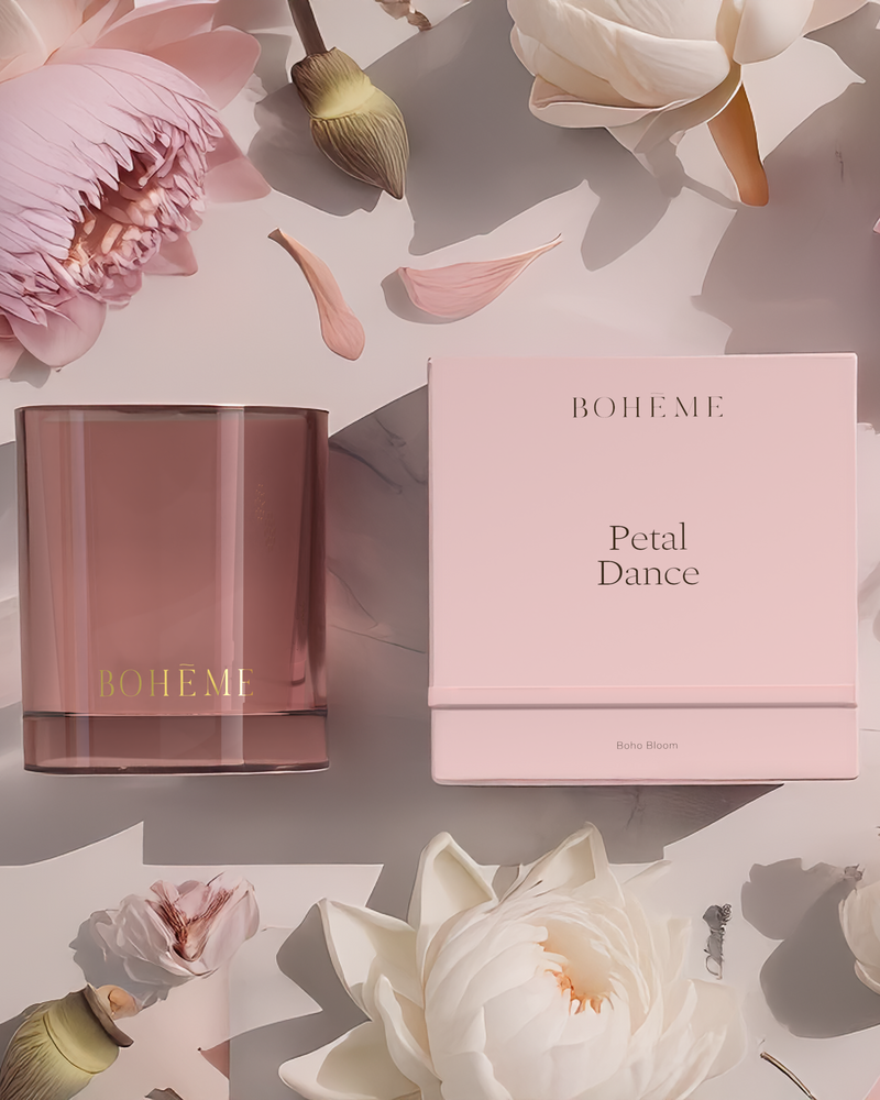 Boho Bloom Scented Soy Candle in Petal Dance