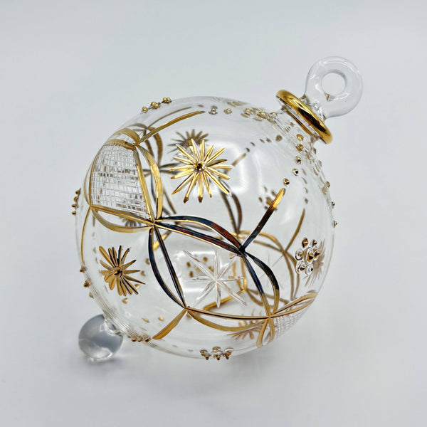 Blown Glass Ornament - Gold Dew Drops