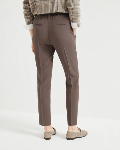 Brunello Cucinelli Tailored Jogger Trousers in Cocoa