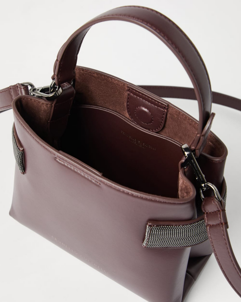 Small Top-Handle Essence Bag in Burgundy