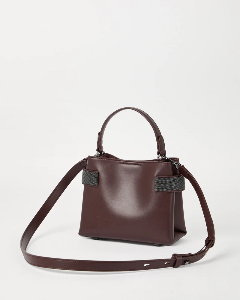 Small Top-Handle Essence Bag in Burgundy