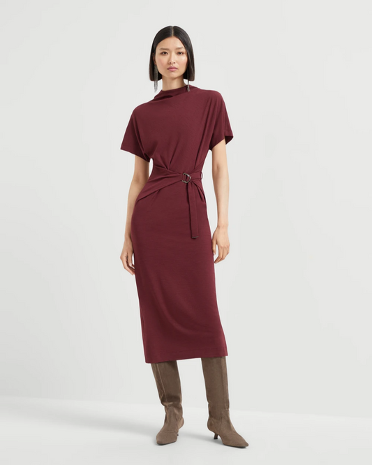 Wrap Belt Dress in Amaranth