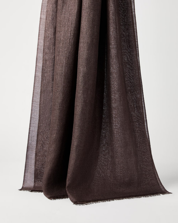 Cashmere and Silk Sparkling Scarf in Brown