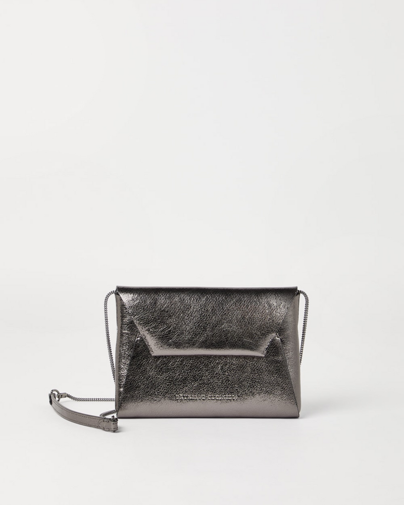 Lamé Calfskin Pochette in Anthracite