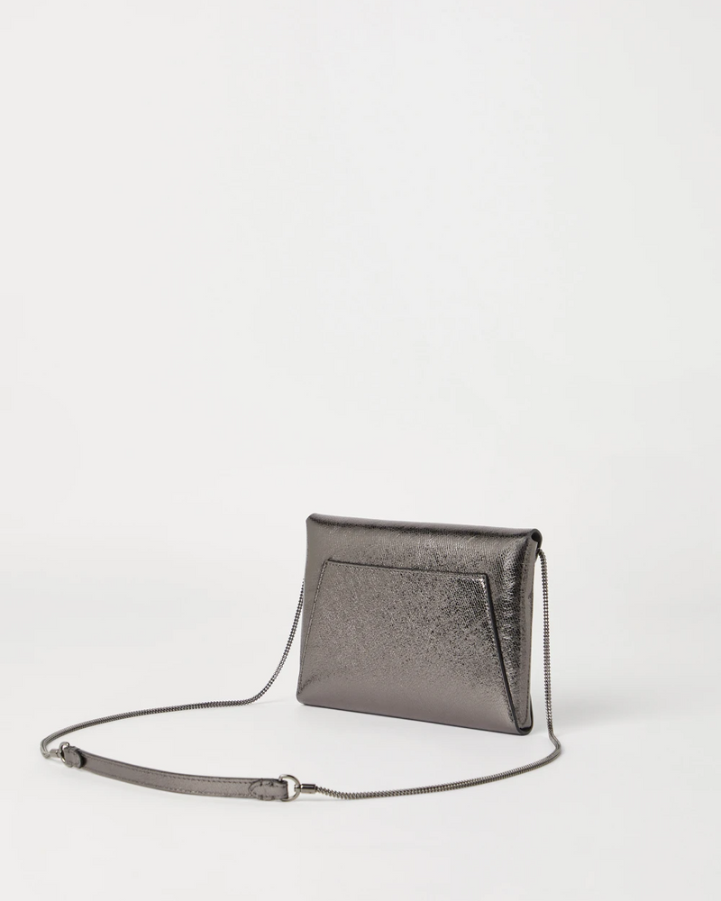 Lamé Calfskin Pochette in Anthracite