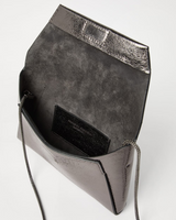 Lamé Calfskin Pochette in Anthracite