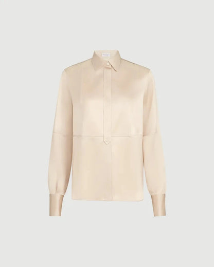 Satin Shirt with Monili in Sand