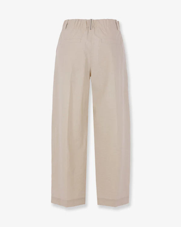 Techno Cotton Poplin Deep Pleat A-Line Pant in Quartz