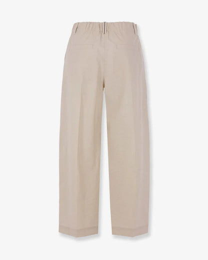 Techno Cotton Poplin Deep Pleat A-Line Pant in Quartz
