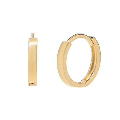 Solid 10k Gold Flat Huggies