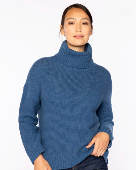Garter T-Neck in Sapphire